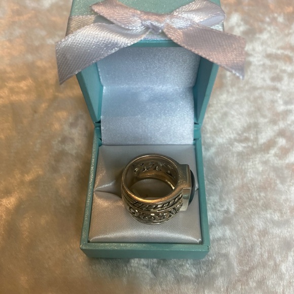 🍀RARE SILPADA Sterling Silver Filigree Scroll Black Onyx Ring - Picture 3 of 4